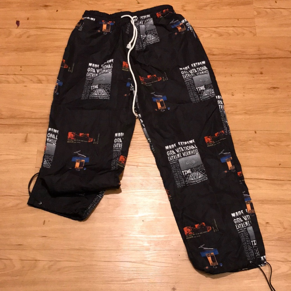 Funky sweatpants w drawstrings n pant legs Sz 14 girls